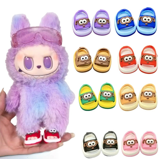 Mini Labubu Puppenmode Hausschuhe V1 V2 V3 Niedliche Anziehsandalen 17cm DIY Spielzeug Zubehör Geburtstagsgeschenk für Sammler
