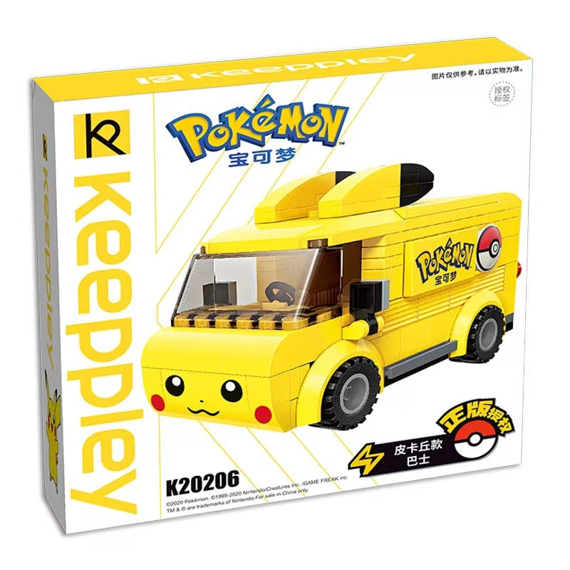 Tomy Anime Pokemon Pikachu Mini Cartoon Elf Ball Auto Food Truck Bauklötze DIY