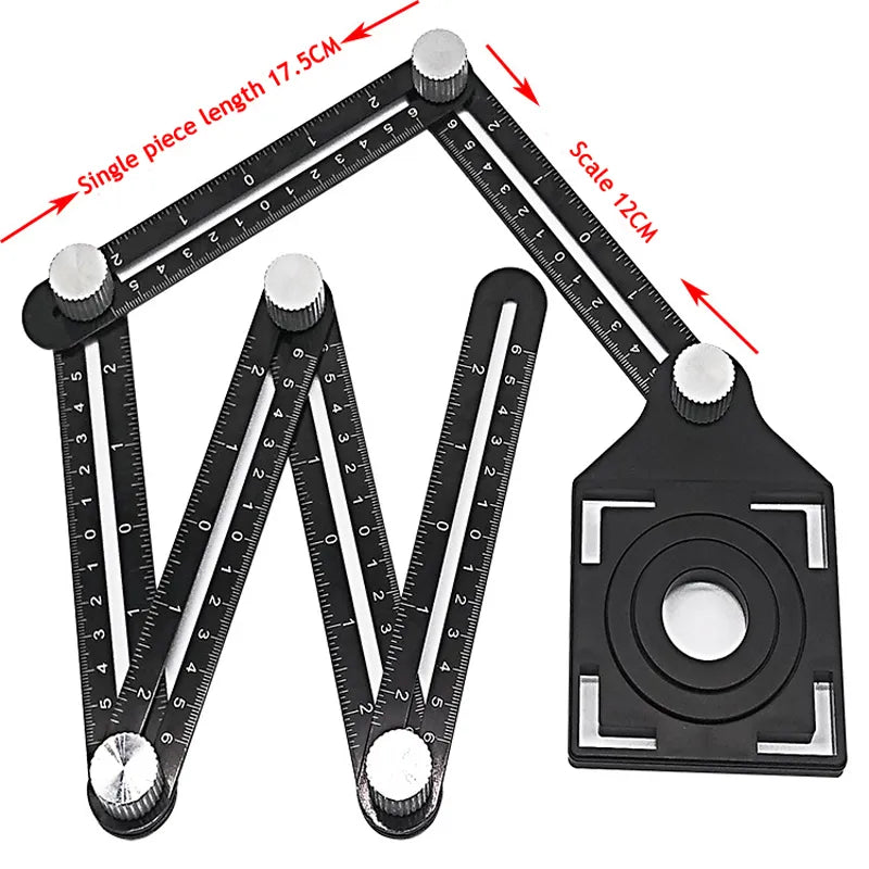 Construction Tools Multi Winkel Messlineal Aluminium Folding Professional DIY Holzfliese Bodenbelag Punch Tool