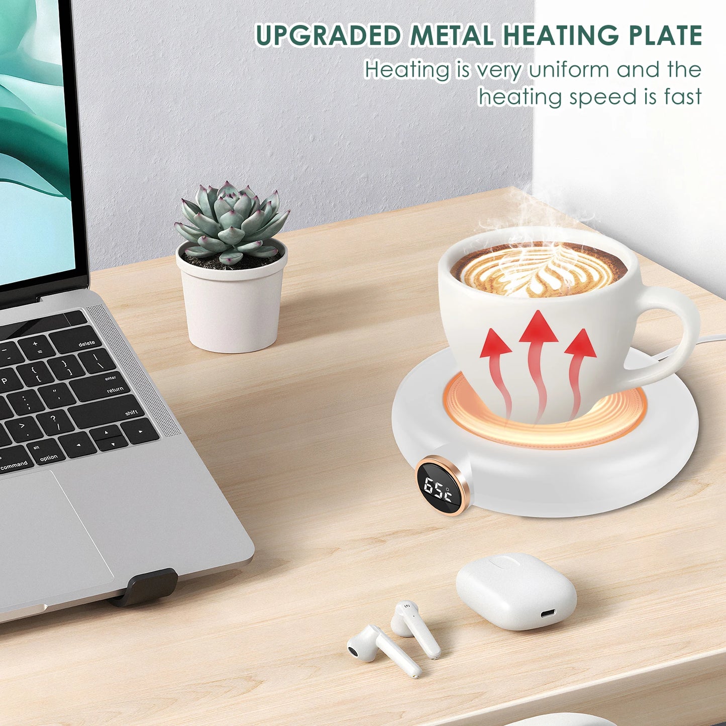 Kaffeetasse Heizung USB Kaffeetasse wärmer Untersetzer 3 Temperature in stellungen 8h automatisch ausschalten Home Office Schreibtisch becher wärmer