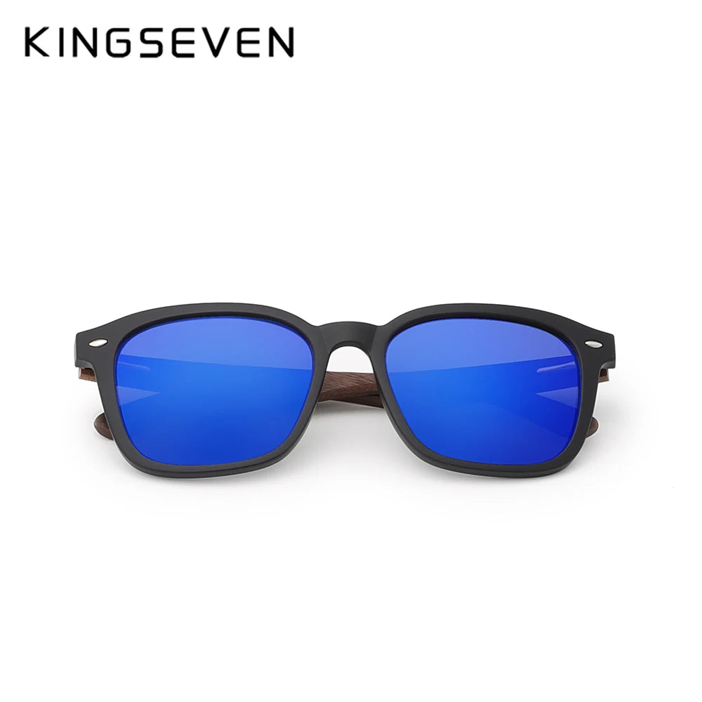 KINGSEVEN – lunettes de soleil polarisées en bois pour hommes et femmes, Design noyer, UV400, Protection des yeux, rétro, pour loisirs, 2024