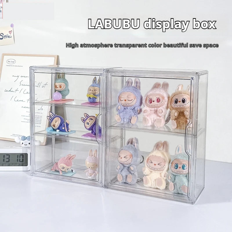 Transparent Acryl Blind Box Storage Display Cabinet LABUBU V3 Handheld staubdicht Desktop Organizer Bubble Mart Modern Style