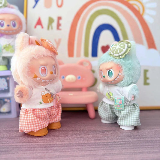 Für 17cm Labubu Baby-Kleidung Frische Zitrone Kaninchen Set V1 V2 V3 Niedliches Set
