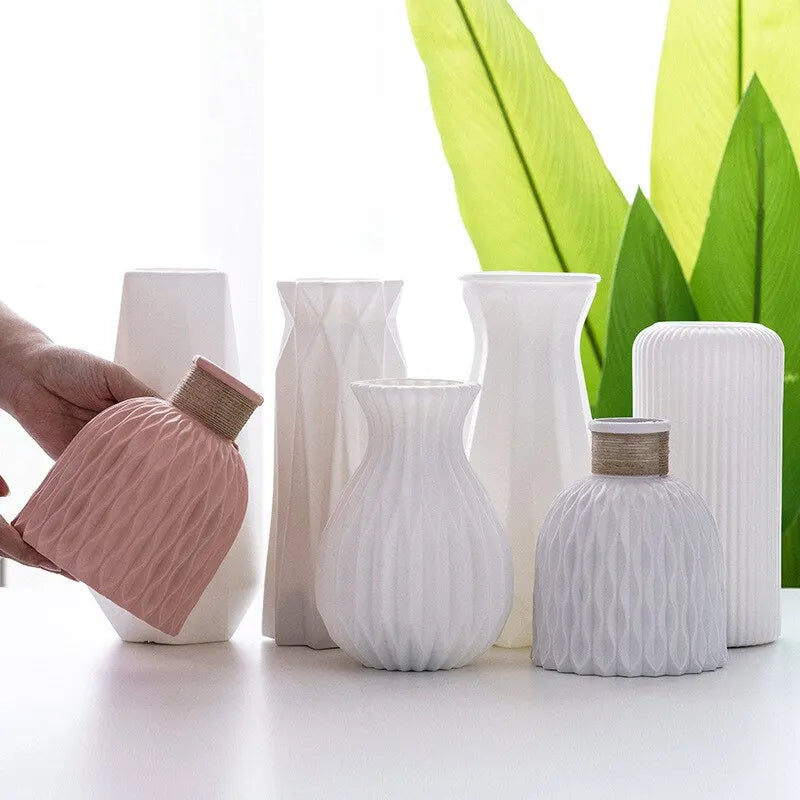 1 Stück Nordic Modern Plastic Flower Vase Blumentopf Korb Home Living Room
