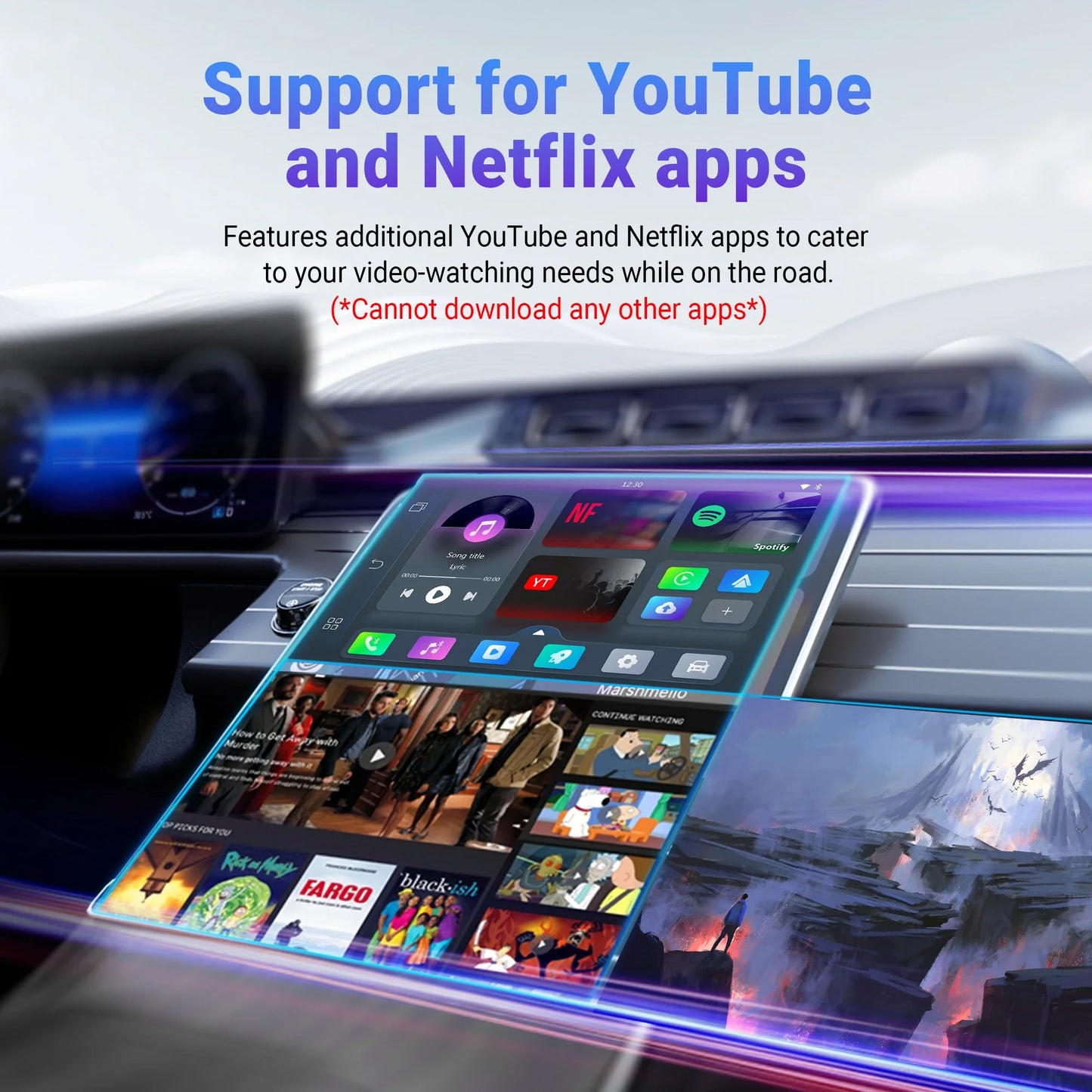 Ottocast play2video pro sans fil carplay adaptateur de voiture android sans fil pour youtube netflix ip tv accessoires de voiture pour kia toyota