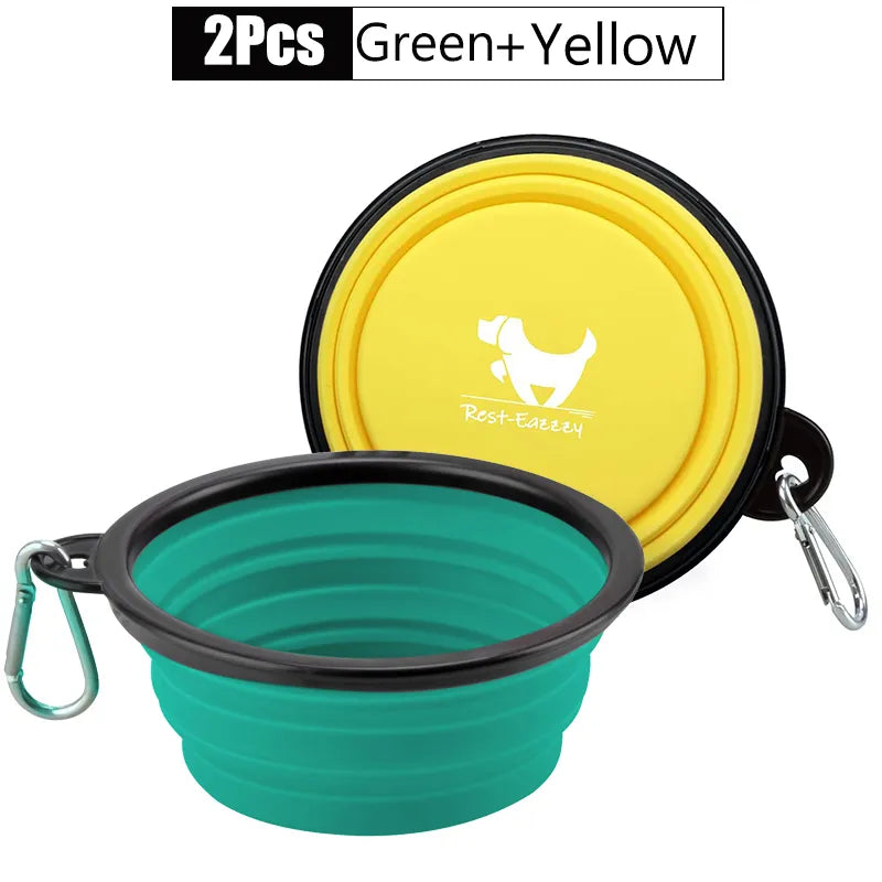 2-Pack Collapsible Dog Bowls for Travel Pet Portable Water Bowl for Travel Camping with 2 Carabiner Hooks