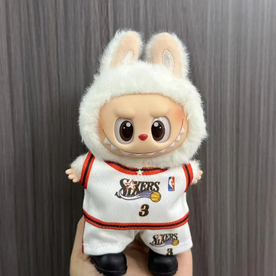 Anime Labubu Puppe Fußball Basketball Jersey Kleidung V1 V2 Idol Plüsch Puppe Kleidung Zubehör 15/17cm Universal Größe