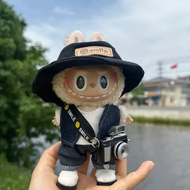 Labubu Idol Puppen 17cm Niedlich Mini Plüsch Kpop Exo DIY Accessoire Set Unisex Korea Style Hoodie Kleidung für Sammler & Fans