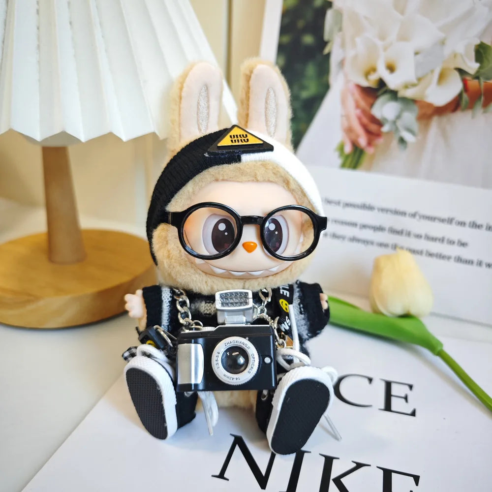 Labubu Idol Puppen 17cm Niedlich Mini Plüsch Kpop Exo DIY Accessoire Set Unisex Korea Style Hoodie Kleidung für Sammler & Fans