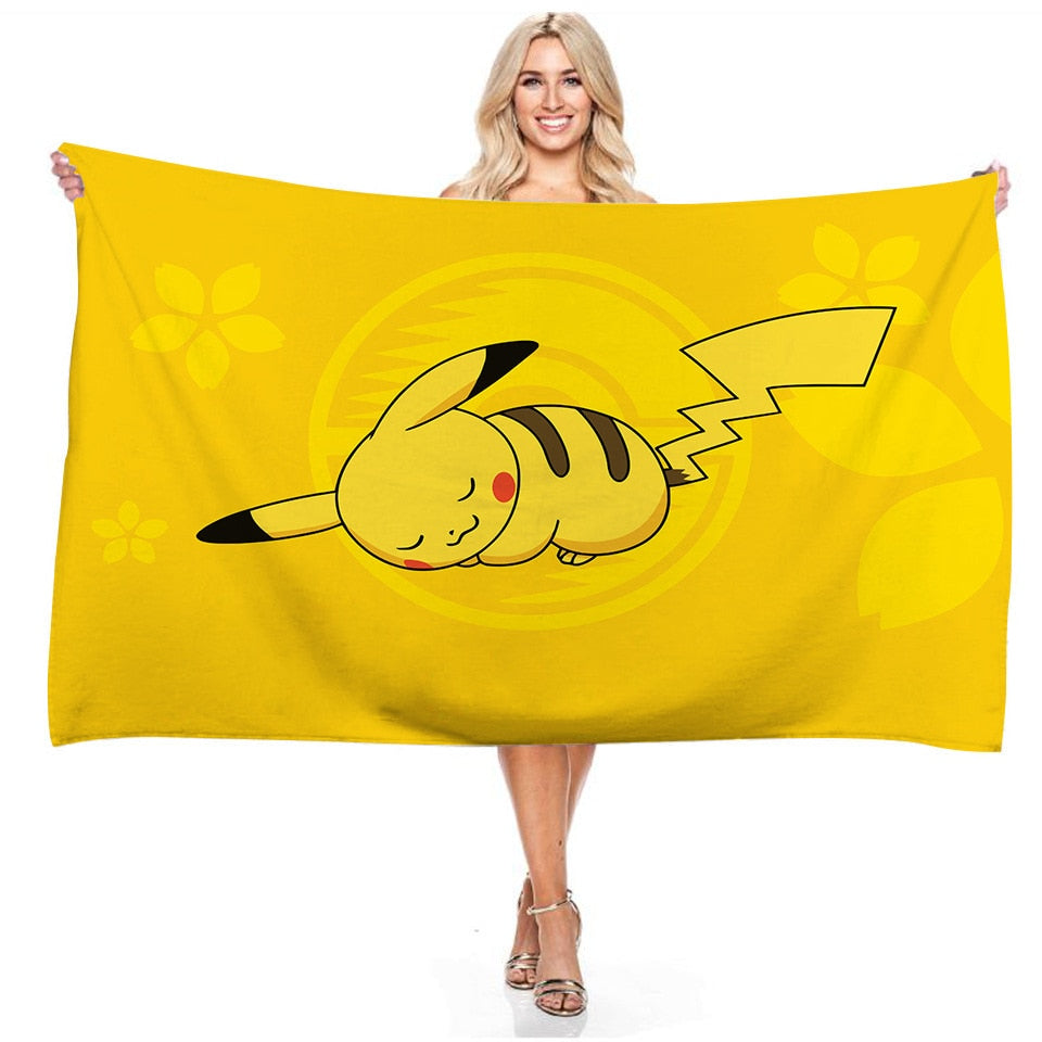 Anime Pokemon Strandtuch Pikachu Sommer Handtuch Badetuch Schwimmen