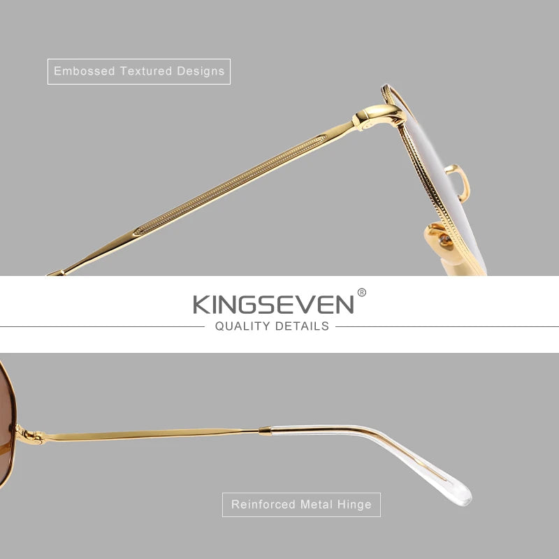 KINGSEVEN 2024 lunettes De soleil réfléchissantes classiques hommes hexagone rétro lunettes De soleil lunettes en alliage Oculos Gafas De Sol nuances