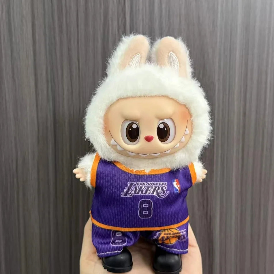 Anime Labubu Puppe Fußball Basketball Jersey Kleidung V1 V2 Idol Plüsch Puppe Kleidung Zubehör 15/17cm Universal Größe