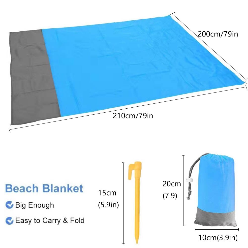 Beach Blanket Sandproof 200 X 210cm Waterproof Beach Mat Picnic Blanket