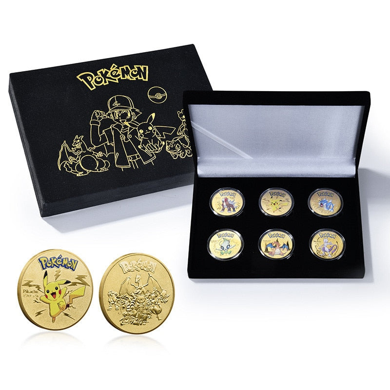 54 pièces carte Pokemon noir or argent anglais cartes GX Vmax jeu Pikachu Charizard pièce en métal doré