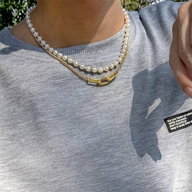 Collier Perle Homme Fait Main 2022