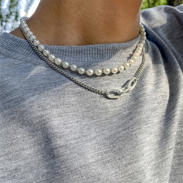 Collier Perle Homme Fait Main 2022