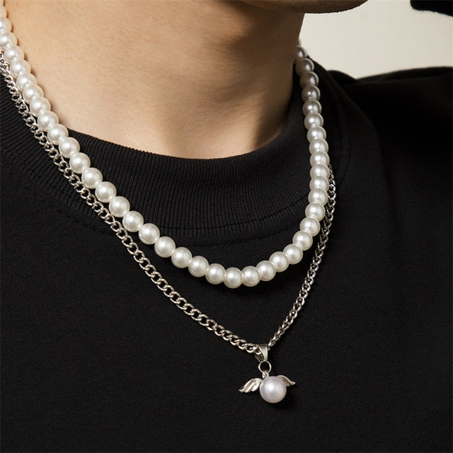 Collier Perle Homme Fait Main 2022