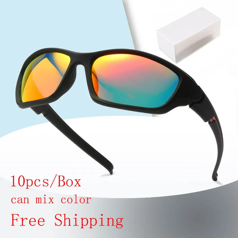 Freies Verschiffen 10pcs pro Box UV400 Hd polarisierte Sport-Sonnenbrille Herren Radfahren im Freien Sonnenbrille