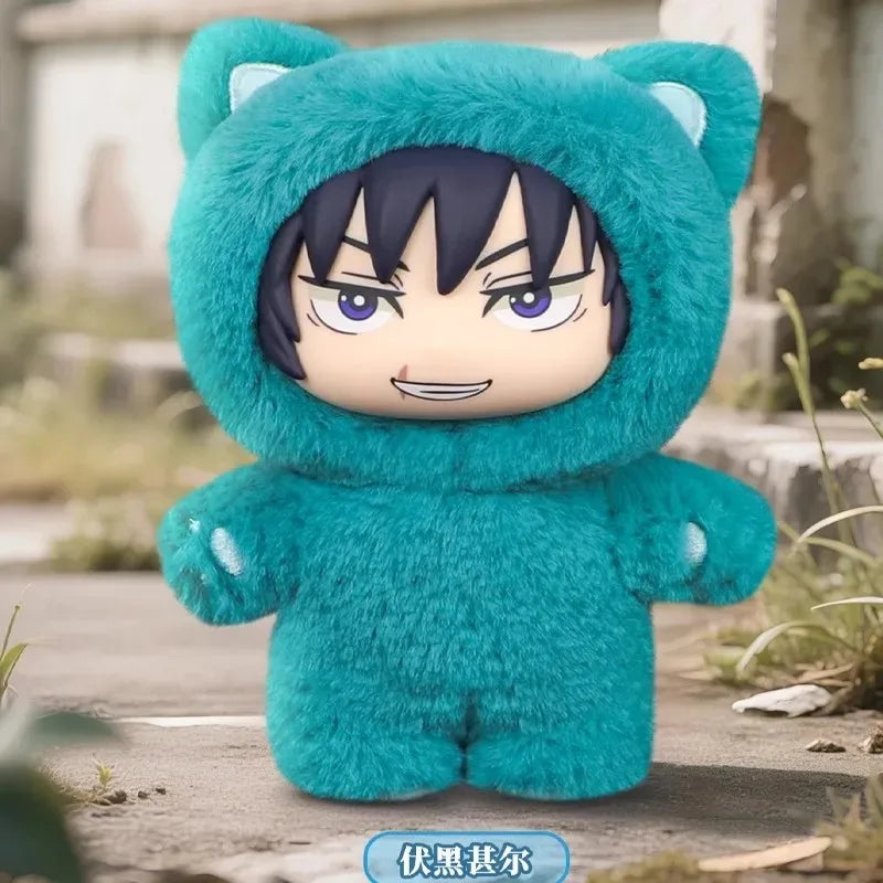 BANDAI Jujutsu Kaisen 2 Cat Ear Plushie Serie Blind Box Anime Figur 8-11cm Plüsch Modell für Raumdekoration und Sammlung Kinder Geschenk