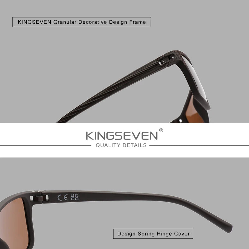 Kingseven – lunettes de soleil marron pour hommes, polarisation légère de luxe, haute qualité, TR90 UV400, Protection des yeux, nouvelle collection 2024