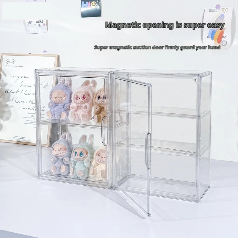 Transparent Acryl Blind Box Storage Display Cabinet LABUBU V3 Handheld staubdicht Desktop Organizer Bubble Mart Modern Style