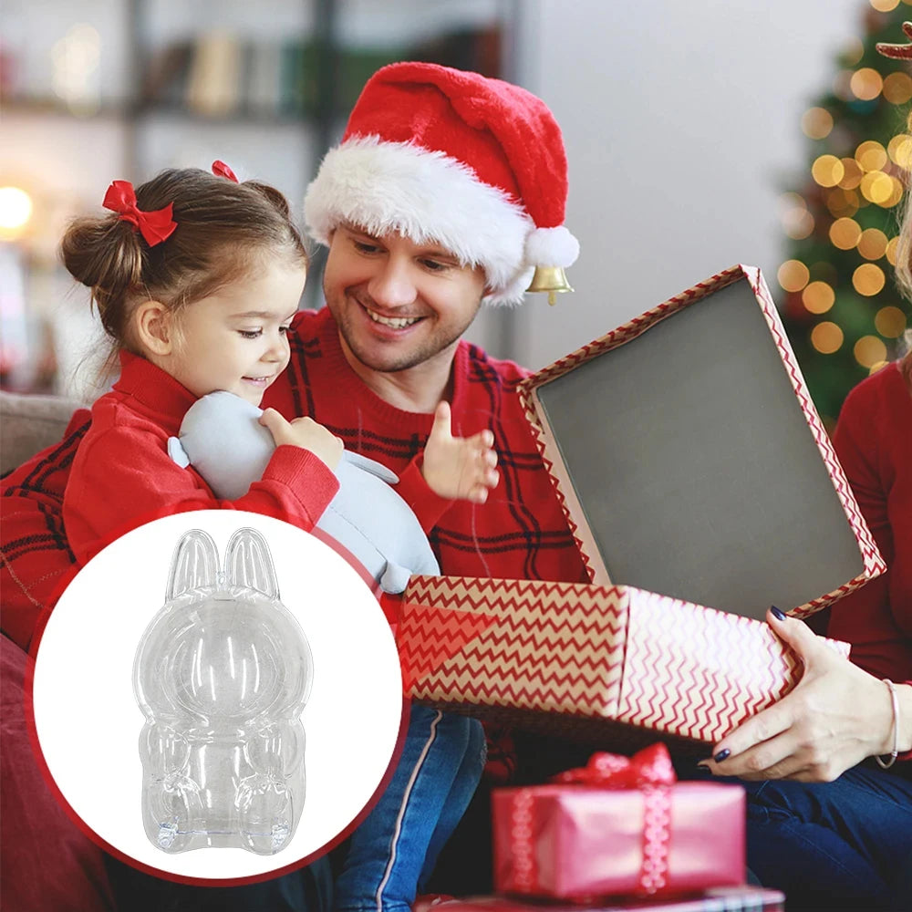 Labubu Transparente Schutzhülle für V1/V2/V3 Tragbare Aufbewahrungsbox Staub Display Organizer Puppen Zubehör Unisex Kunststoff