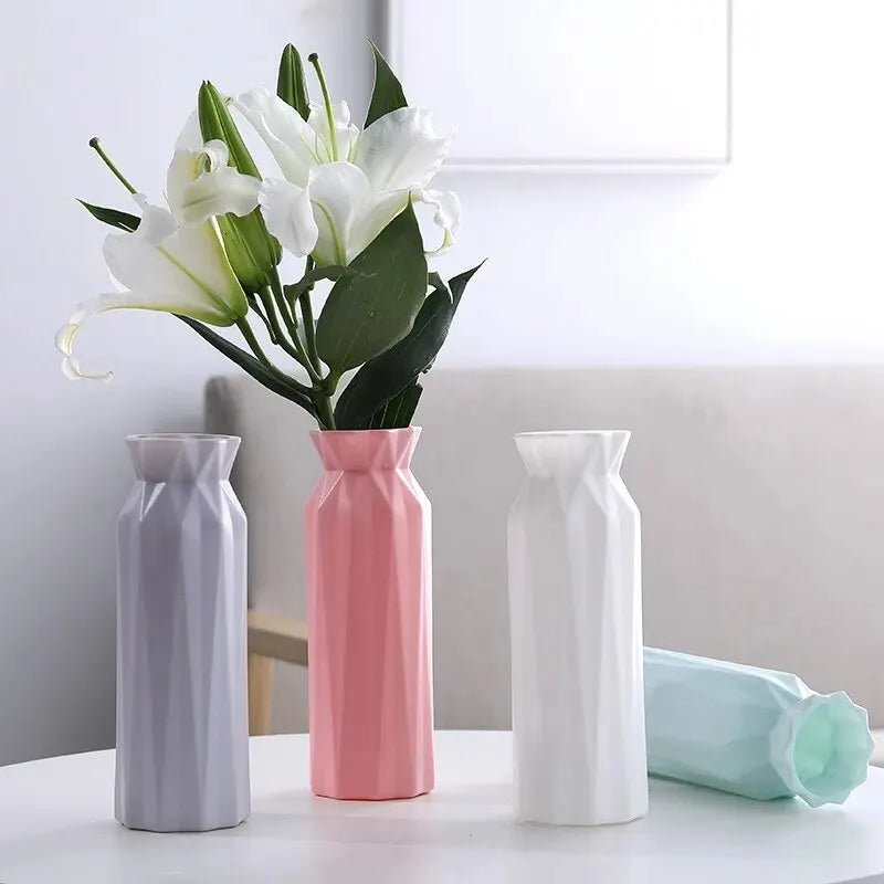 Vase à fleurs en plastique moderne nordique, 1 pièce, pot de fleur