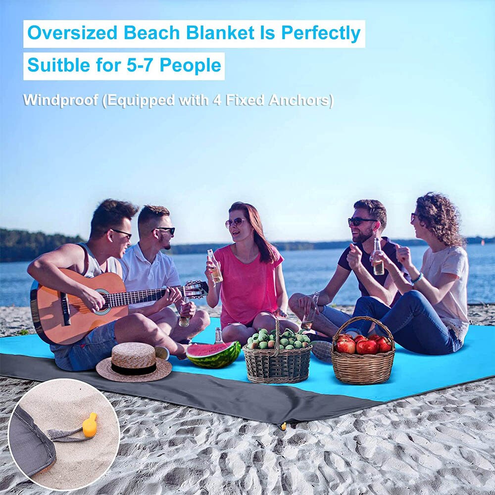 Beach Blanket Sandproof 200 X 210cm Waterproof Beach Mat Picnic Blanket