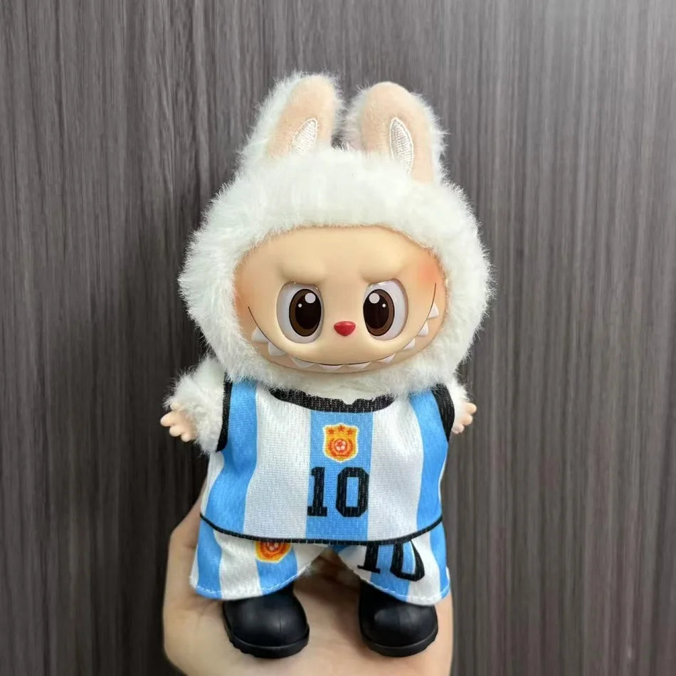 Anime Labubu Puppe Fußball Basketball Jersey Kleidung V1 V2 Idol Plüsch Puppe Kleidung Zubehör 15/17cm Universal Größe