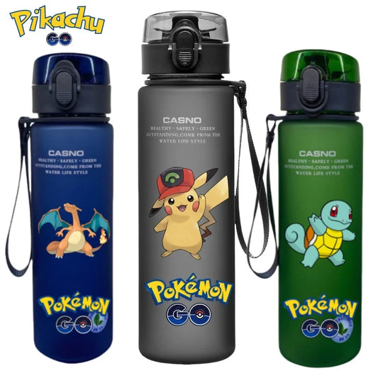 Pokemon Wasser Tasse Pikachu Kinder Tragbare Wasser Flasche Outdoor Sport Getränk Kunststoff Behälter 560 ml Anime Peripheriegeräte Nette Geschenke