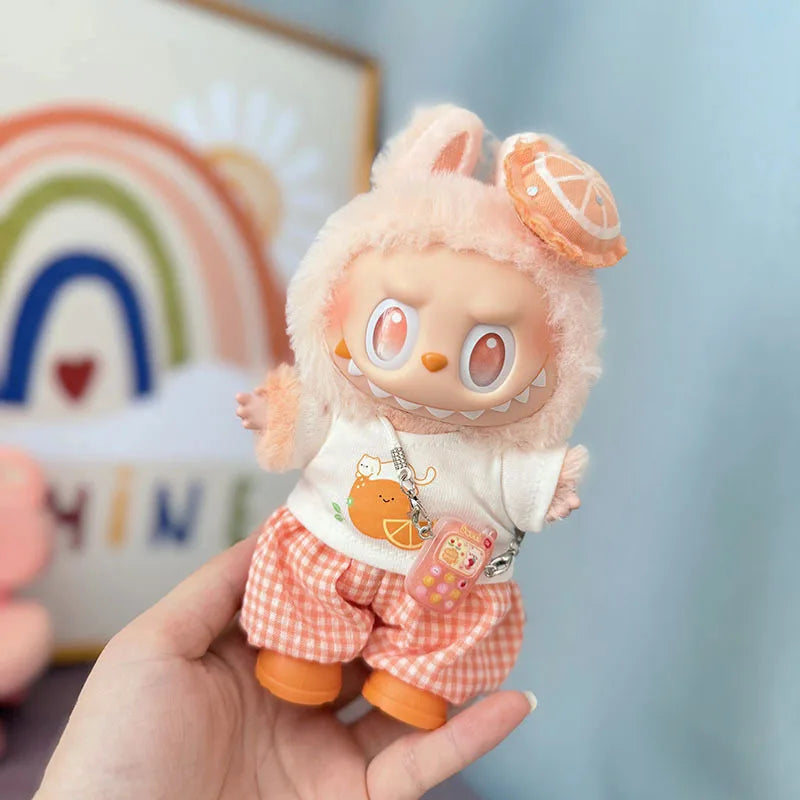 Für 17cm Labubu Baby-Kleidung Frische Zitrone Kaninchen Set V1 V2 V3 Niedliches Set