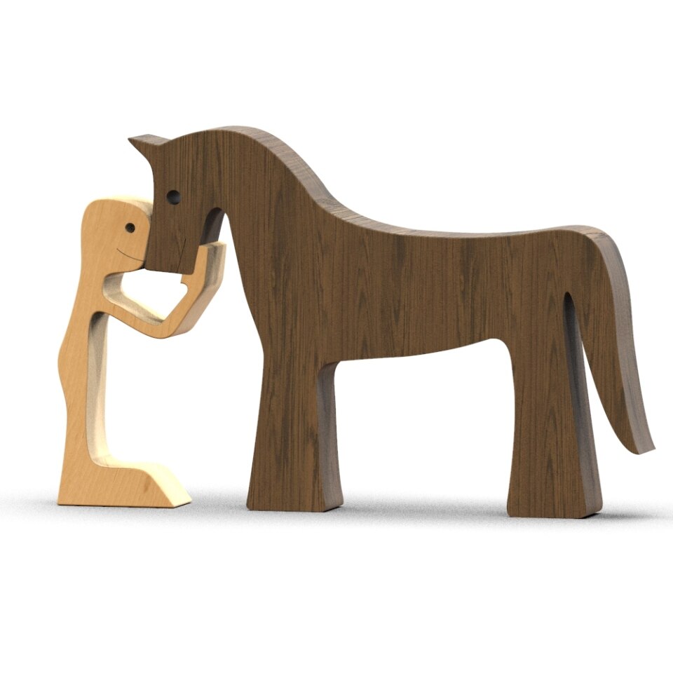 Figurine de chien en bois pour bureau - décoration créative pour animaux de compagnie