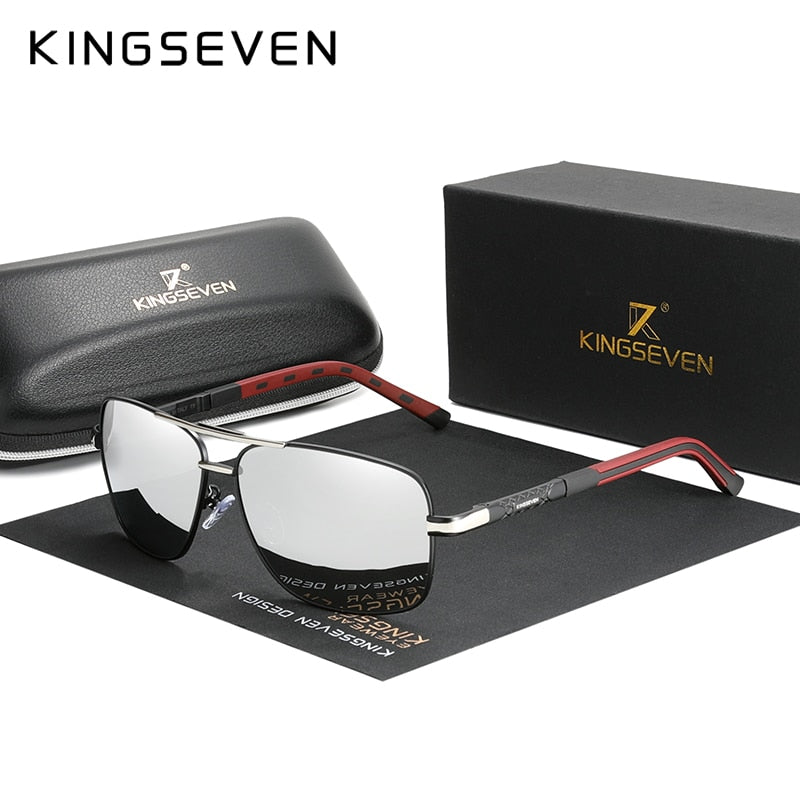 Lunettes de soleil aviateur en aluminium KINGSEVEN polarisées