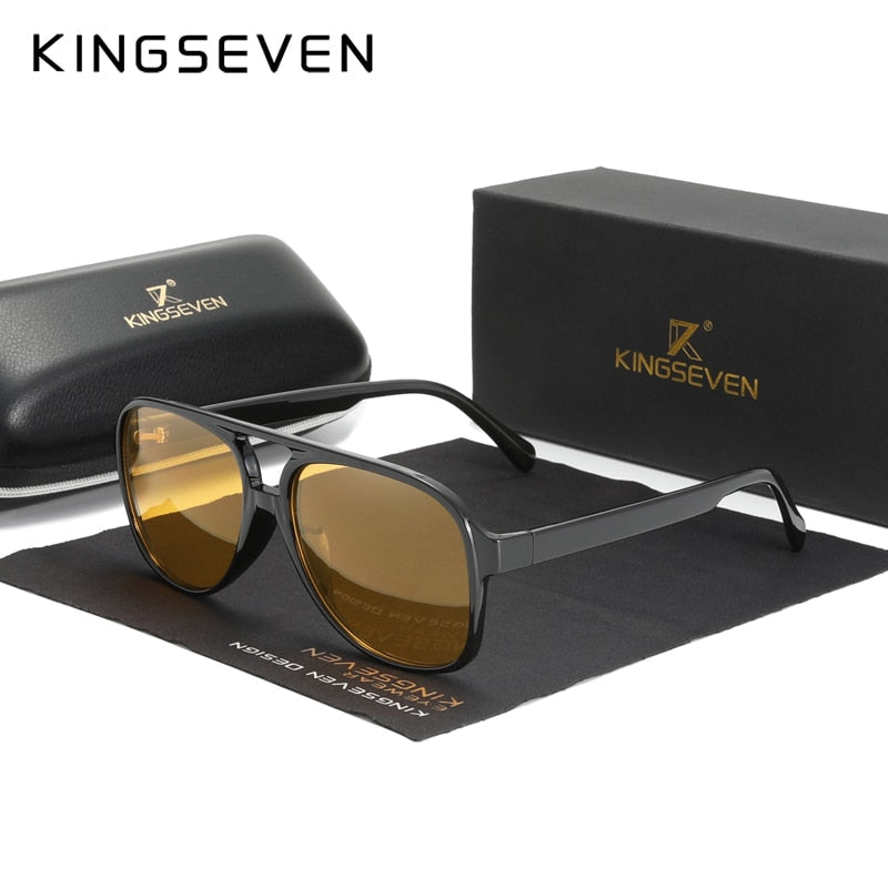 KINGSEVEN Vintage Sonnenbrille 70er Jahre für Frauen Männer Retro Pilot große Rahmen UV-Schutz