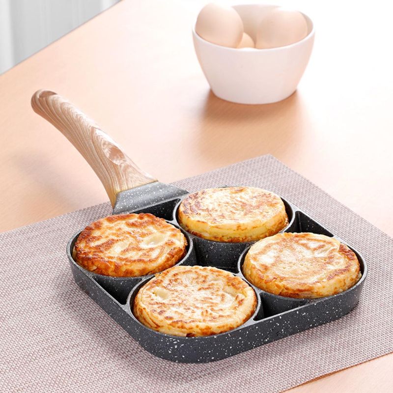 4-Hole-Omelet-Pan-for-Burger-Eggs-Ham-Pancake-Maker-Wooden-Handle-Frying-Pot-Non-stick-Cooking-Breakfast