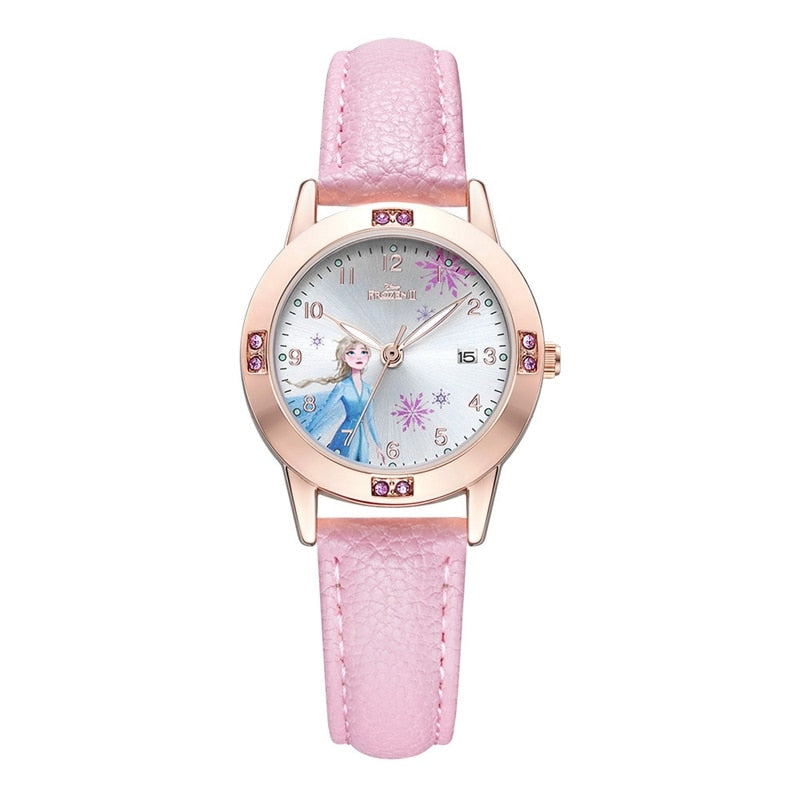 Frozen-Ⅱ-Elsa-Princess-Calendar-Luxury-Bling-Crystal-Jewelry-Disney-Cuties-Girl-Watches-Child-Watch-Student-Kids-Clock-Soft-PU