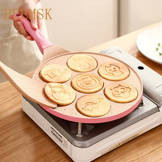 Seven-hole-breakfast-pan-multi-function-wheel-pancake-pan-small-frying-pan-egg-dumpling-non-stick-frying-pan-egg-frying-mould