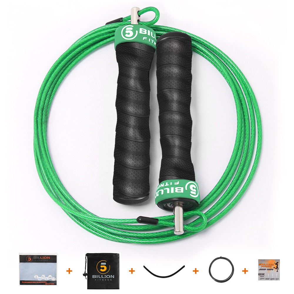 Crossfit-Jump-Rope-Speed-&#038;-Weighted-Jump-Ropes-Adjustable-Wire-Skipping-Rope-with-Extra-Cable-Ball-Bearings-Anti-Slip-Handle