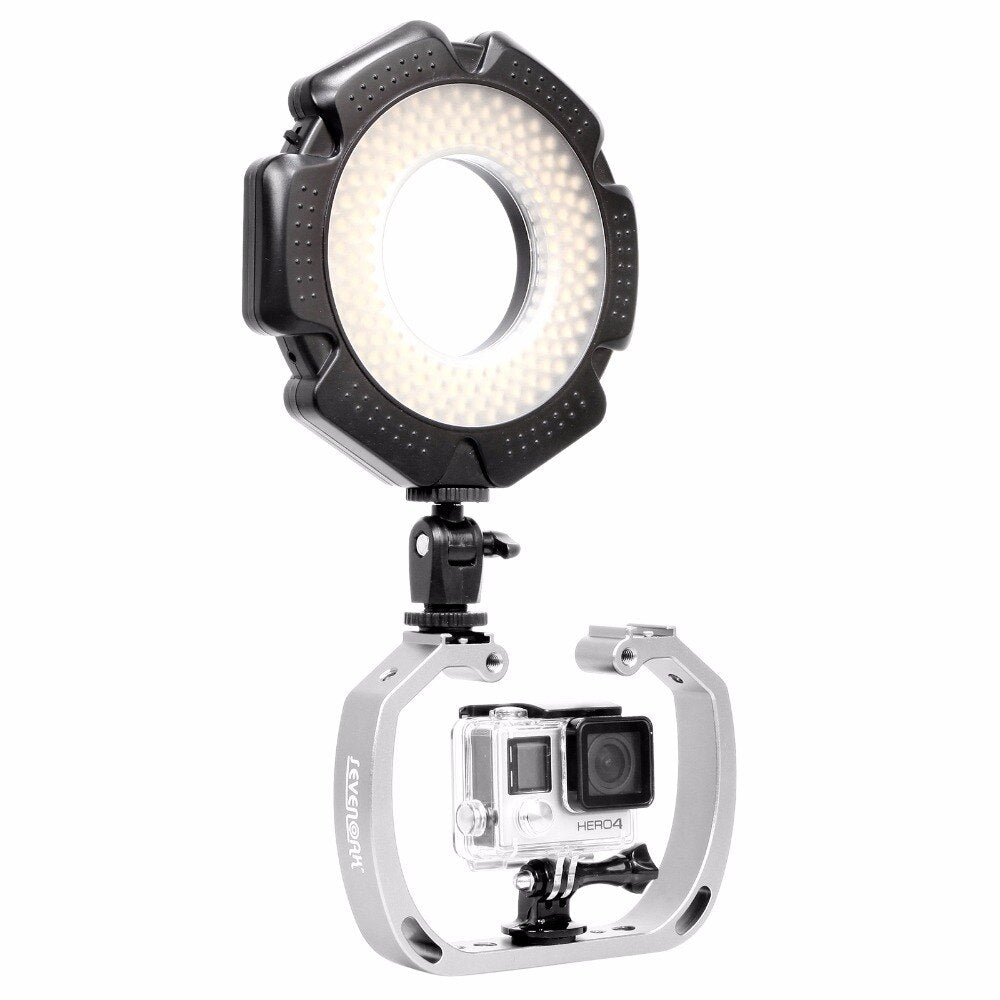 Diving-Underwater-Aluminum-Selfie-Monopod-Mount-Double-Arm-Tray-Handheld-For-Gopor-Action-Camera-Holder