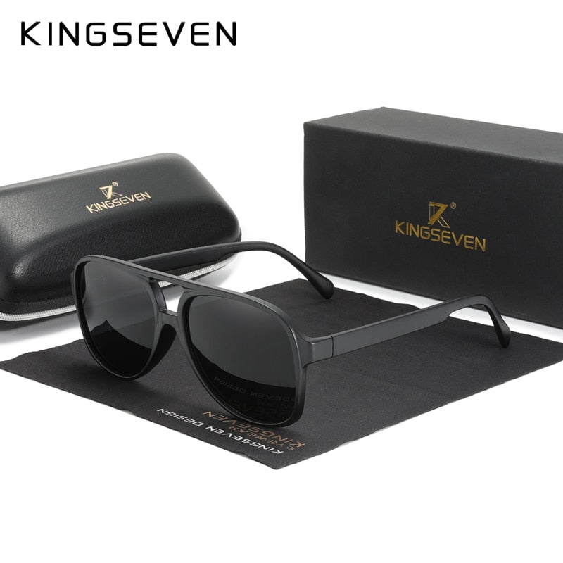KINGSEVEN Vintage Sonnenbrille 70er Jahre für Frauen Männer Retro Pilot große Rahmen UV-Schutz