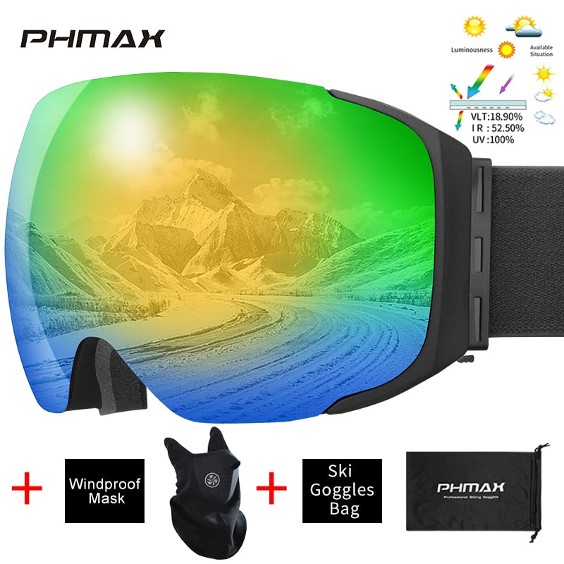 PHMAX-Brand-Ski-Goggles-Magnetic-Men-Women-Winter-Anti-Fog-Snow-Ski-Glasses-With-Free-Mask-Double-Layers-UV400-Snowboard-Goggles