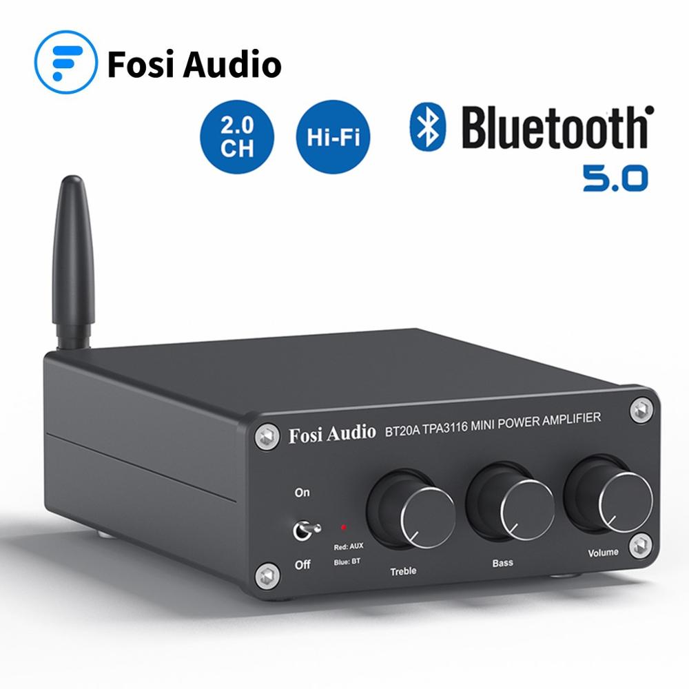 Fosi-Audio-BT20A-Bluetooth-TPA3116D2-Sound-Power-Amplifier-100W-Mini-HiFi-Stereo-Audio-Class-D-Amp-Bass-Treble-For-Speakers