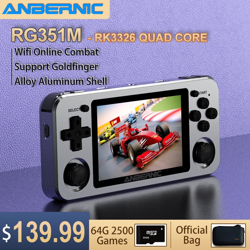 ANBERNIC-RG351M-Retro-Video-Game-Console-Aluminum-Alloy-Shell-RG351P-2500-Game-Portable-Console-RG351-Handheld-Game-Player