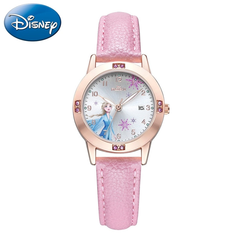 Frozen-Ⅱ-Elsa-Princess-Calendar-Luxury-Bling-Crystal-Jewelry-Disney-Cuties-Girl-Watches-Child-Watch-Student-Kids-Clock-Soft-PU