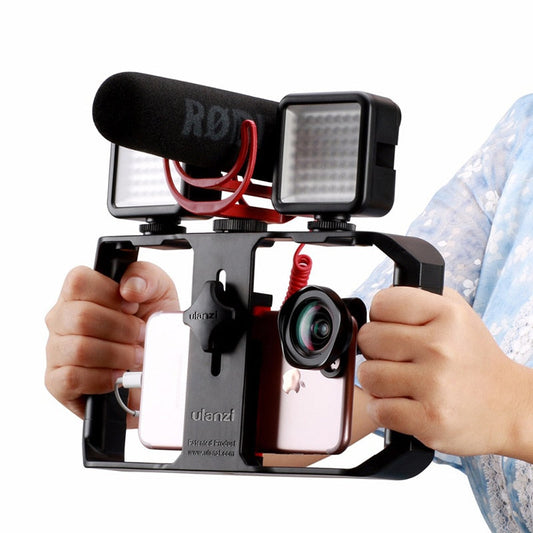 Ulanzi-U-Rig-Pro-Smartphone-Video-Rig-w-3-Shoe-Mounts-Filmmaking-Case-Handheld-Phone-Video-Stabilizer-Grip-Tripod-Mount-Stand