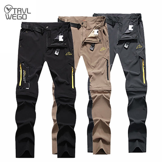 TRVLWEGO Men Camping Hiking Pants Trekking High Stretch Summer Thin Waterproof Quick Dry