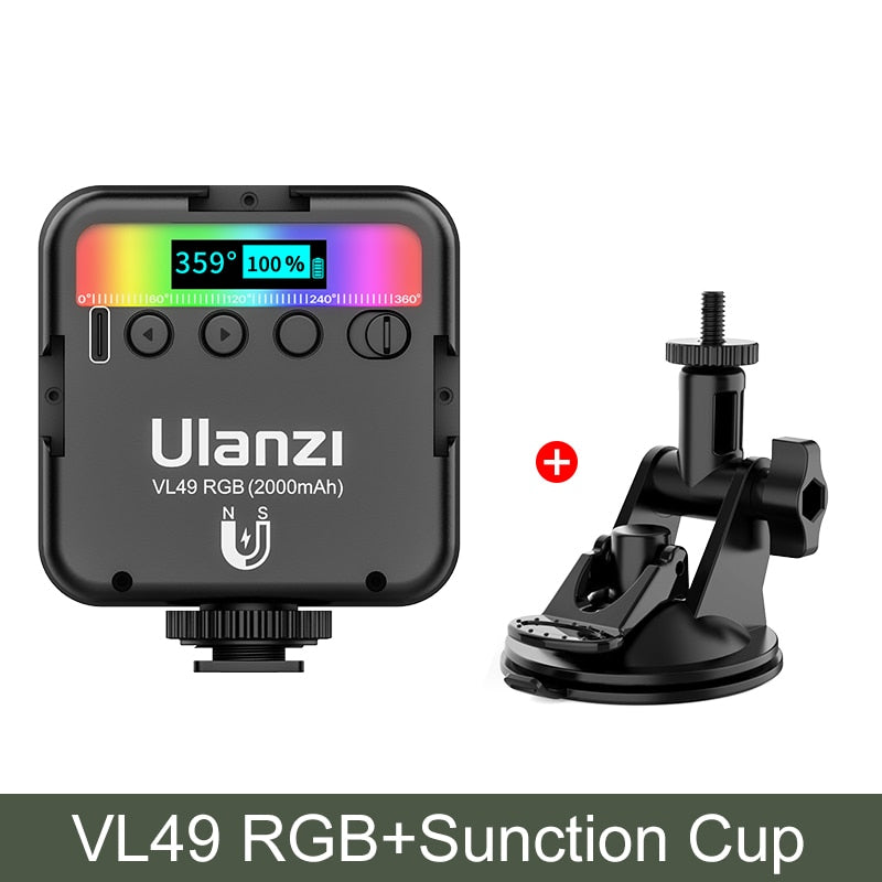 Ulanzi-VL49-Full-Farbe-RGB-LED-Video-Light-2500K-9000K-800LUX-Magnetic-Mini-Fill-Light-Extend-3-Cold-Shoe-2000mAh-Type-c-Port