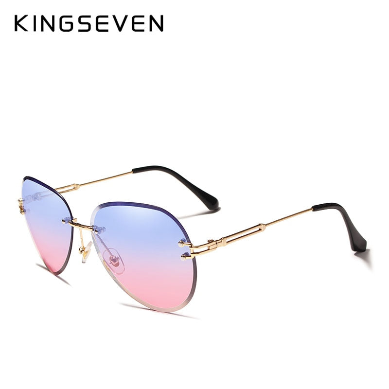 KINGSEVEN DESIGN Damen Piloten-Sonnenbrille, blau, UV400