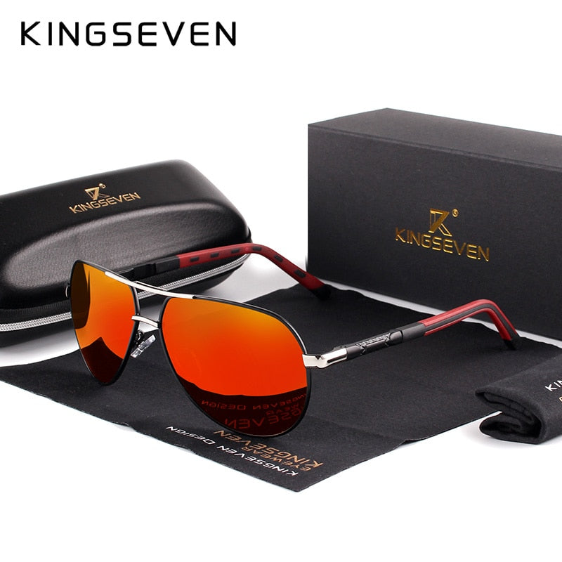 KINGSEVEN Herren Sonnenbrille, Vintage, polarisiert