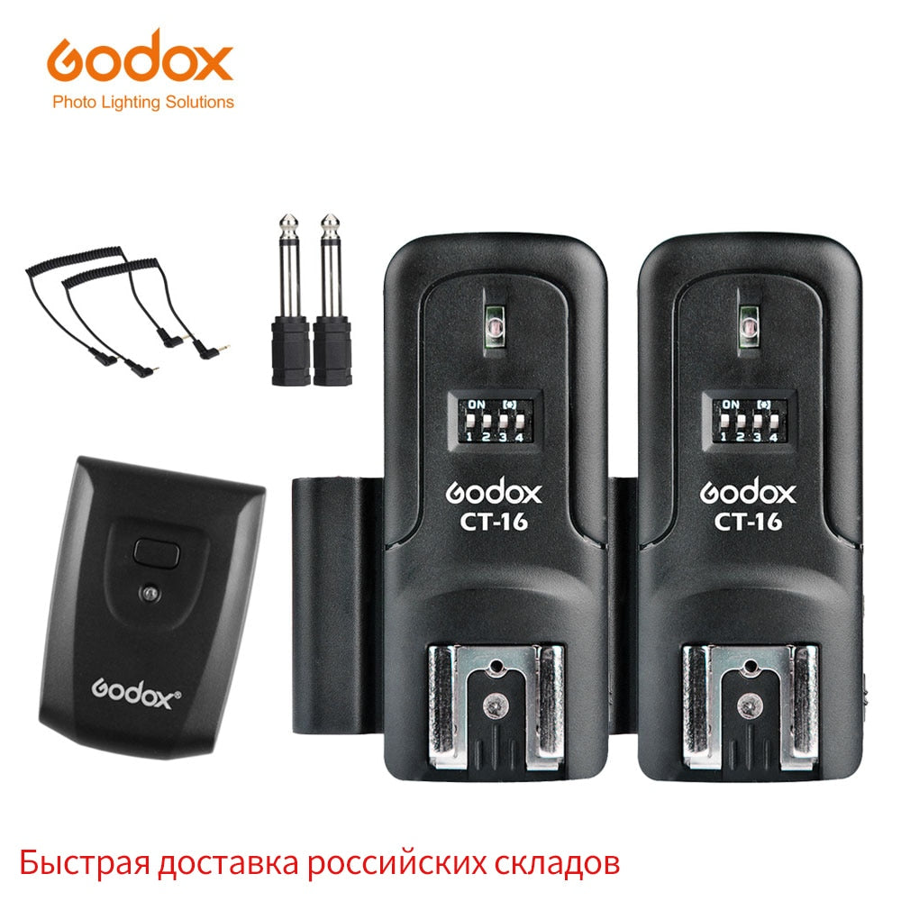 Godox-CT-16-16-Channels-Wireless-Radio-Flash-Trigger-Transmitter-+-2x-Receiver-Set-for-Canon-Nikon-Pentax-Studio-Speedlite-Flash